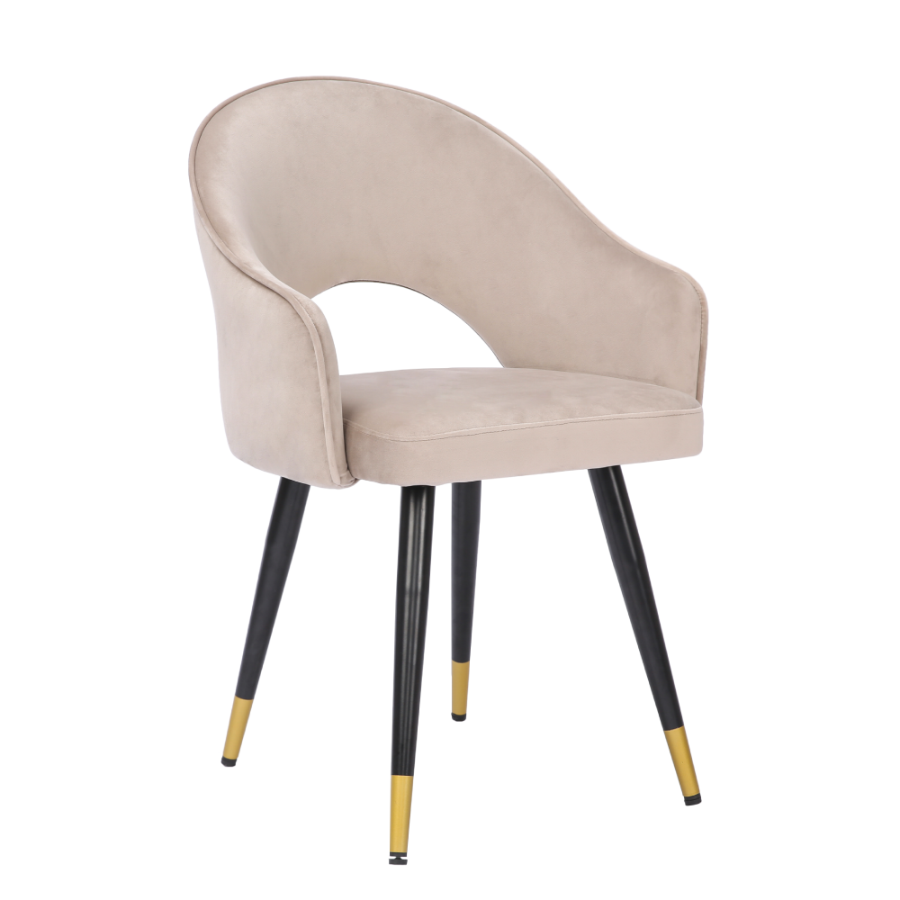 ONEX KiKo Light Grey Velvet Dining Chair - Dutch Velvet Modern Style (Set of 2)