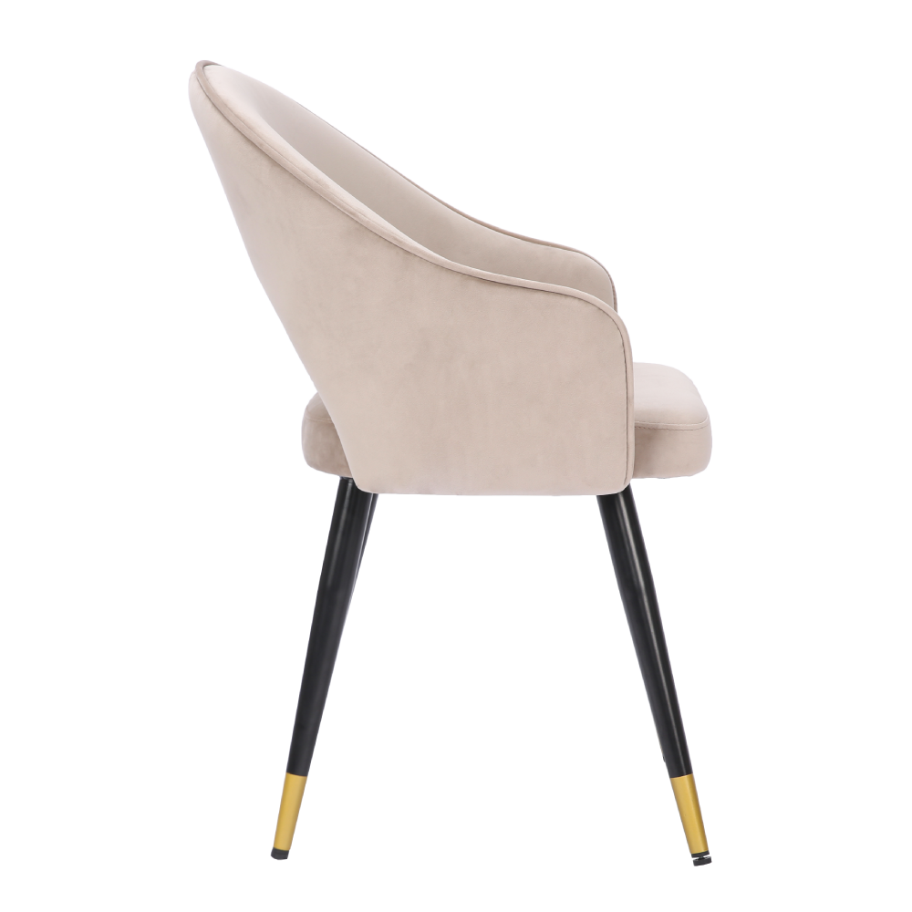 ONEX KiKo Light Grey Velvet Dining Chair - Dutch Velvet Modern Style (Set of 2)