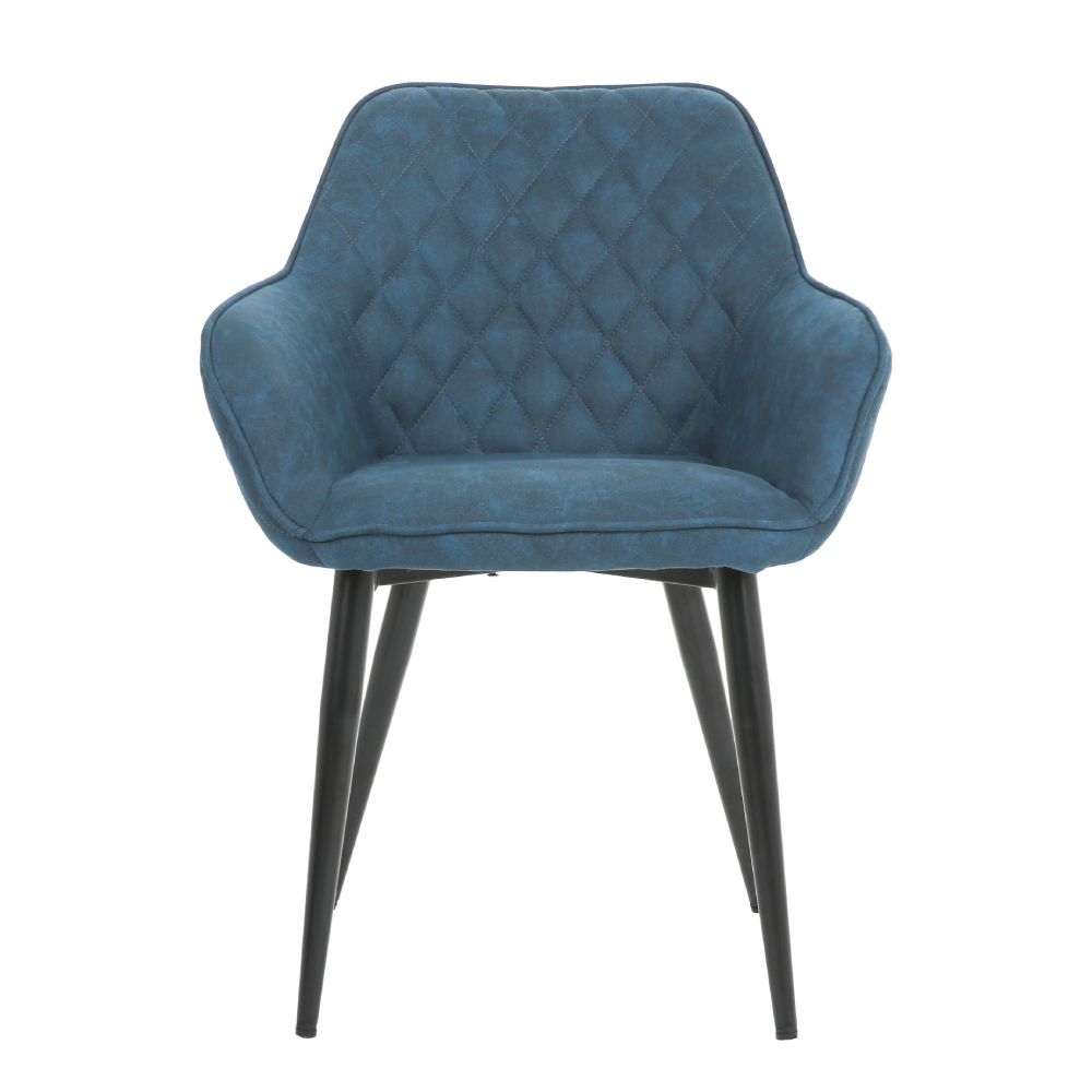 ONEX RiVa Dark Blue Fabric Dining Chair - Modern Style (Set of 2)