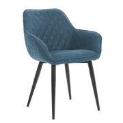 ONEX RiVa Dark Blue Fabric Dining Chair - Modern Style (Set of 2)