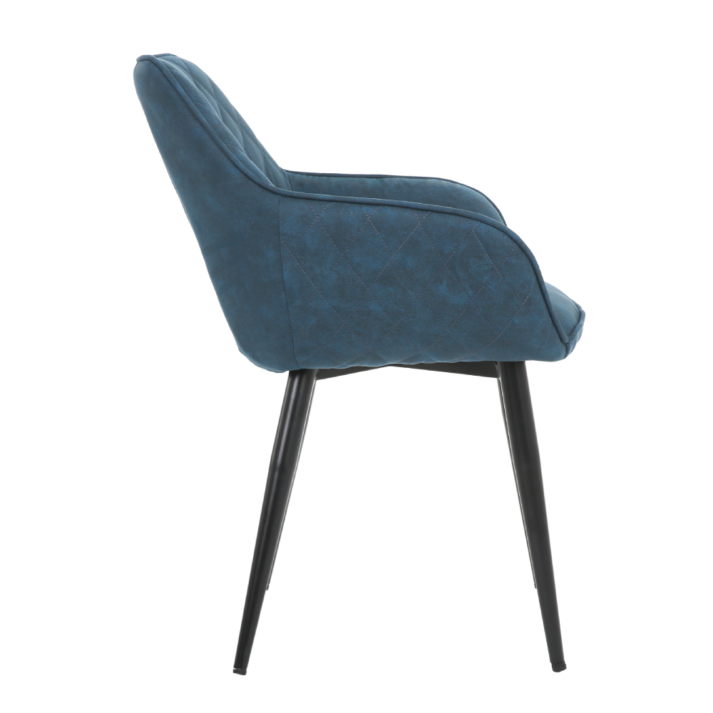 ONEX RiVa Dark Blue Fabric Dining Chair - Modern Style (Set of 2)