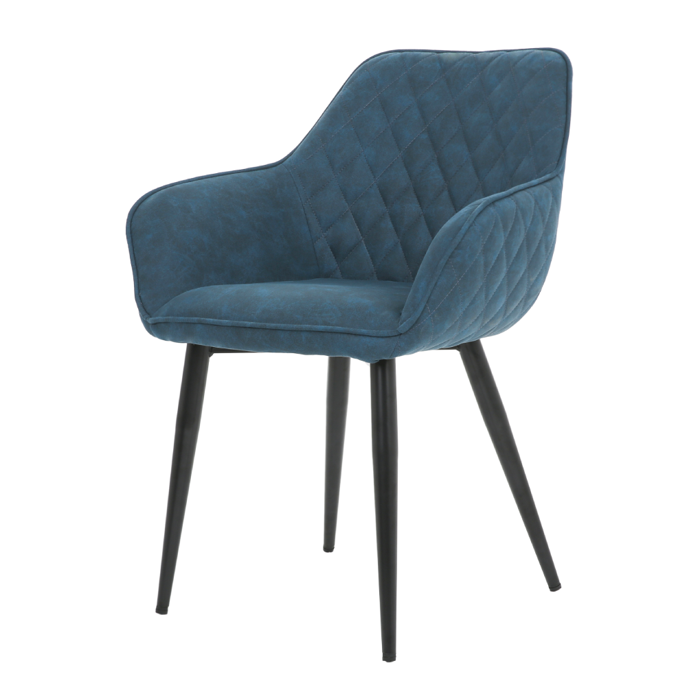 ONEX RiVa Dark Blue Fabric Dining Chair - Modern Style (Set of 2)