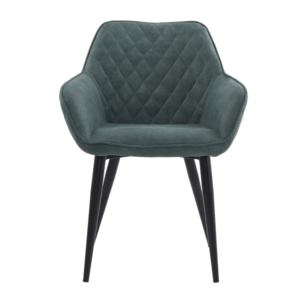 ONEX RiVa Dark Green Fabric Dining Chair - Modern Design (Set of 2)