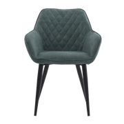 ONEX RiVa Dark Green Fabric Dining Chair - Modern Design (Set of 2)