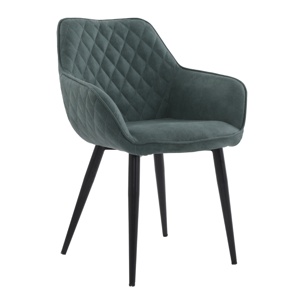 ONEX RiVa Dark Green Fabric Dining Chair - Modern Design (Set of 2)