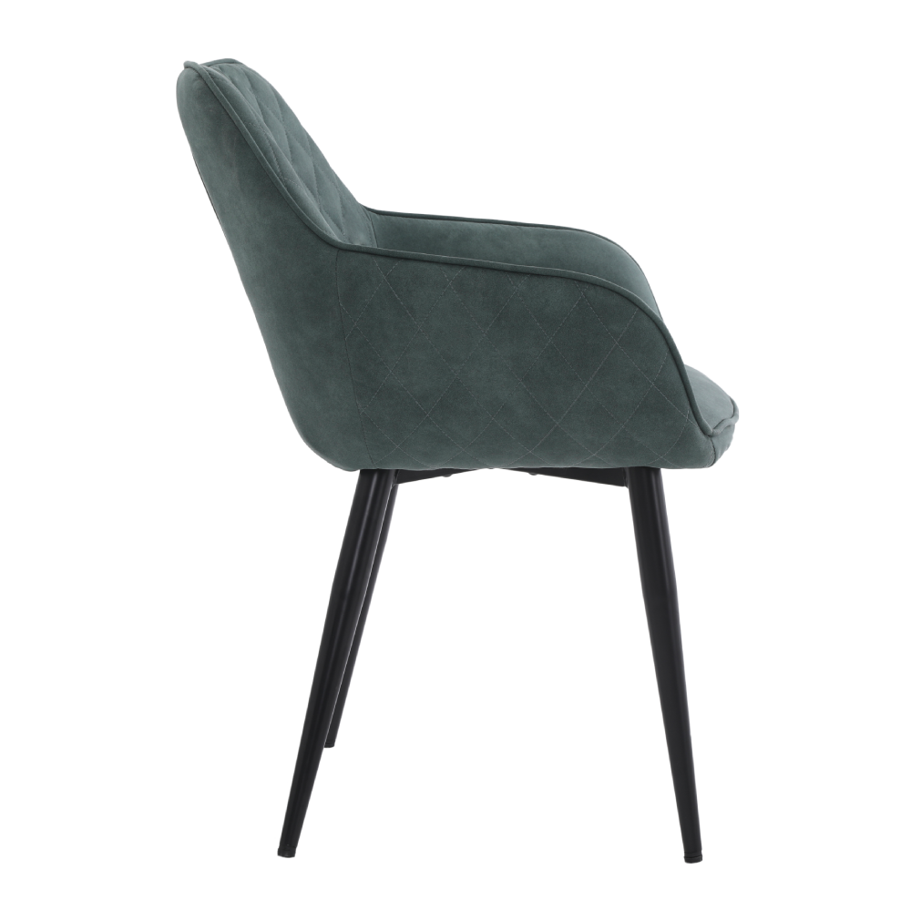 ONEX RiVa Dark Green Fabric Dining Chair - Modern Design (Set of 2)