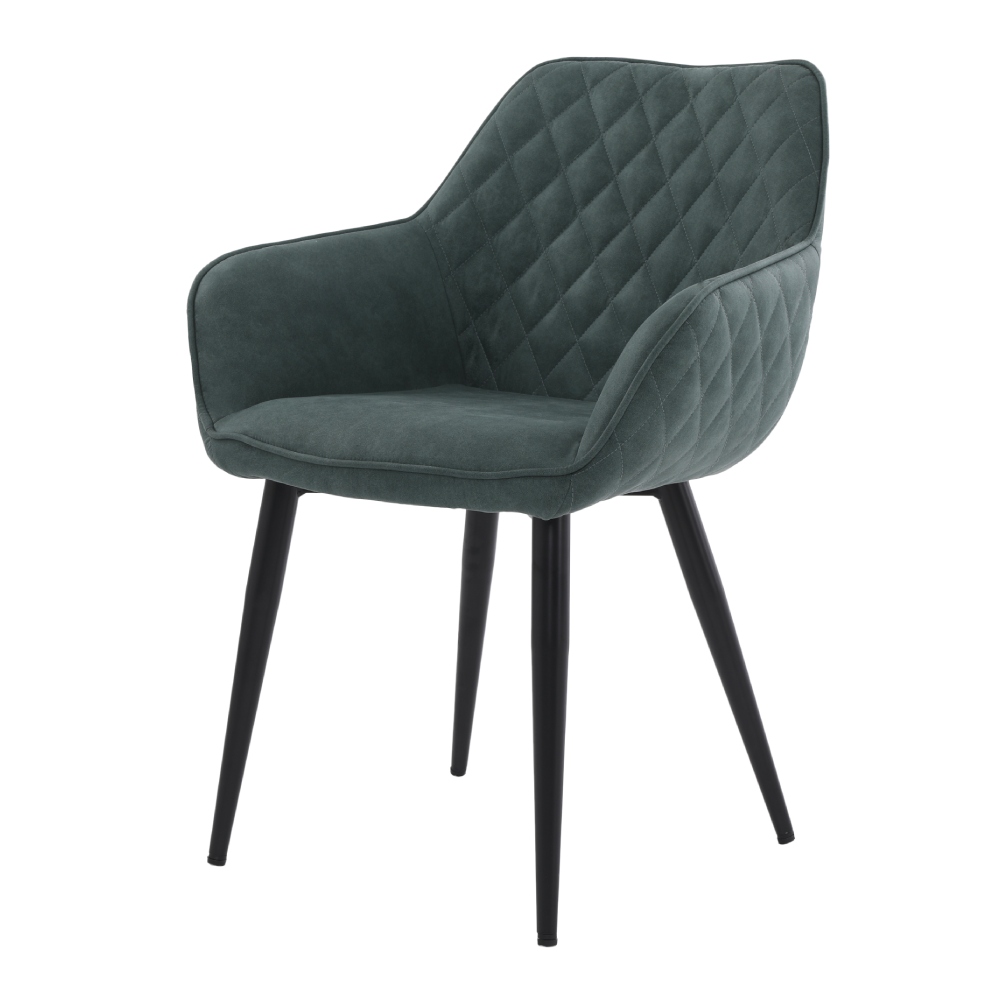 ONEX RiVa Dark Green Fabric Dining Chair - Modern Design (Set of 2)