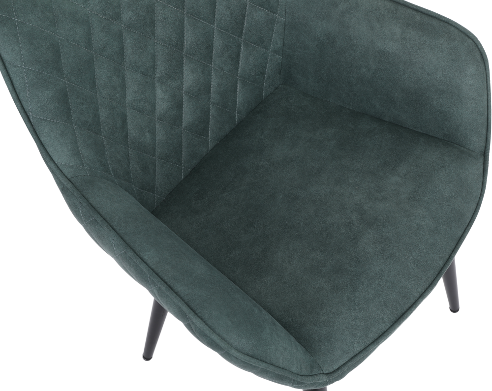 ONEX RiVa Dark Green Fabric Dining Chair - Modern Design (Set of 2)