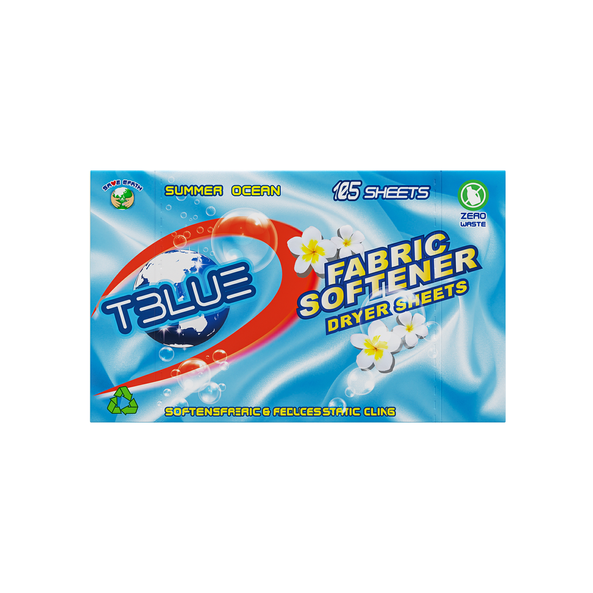 Tblue Fabric Softener Dryer Sheet - Eco Friendly Scented 105 Sheets TBLUE