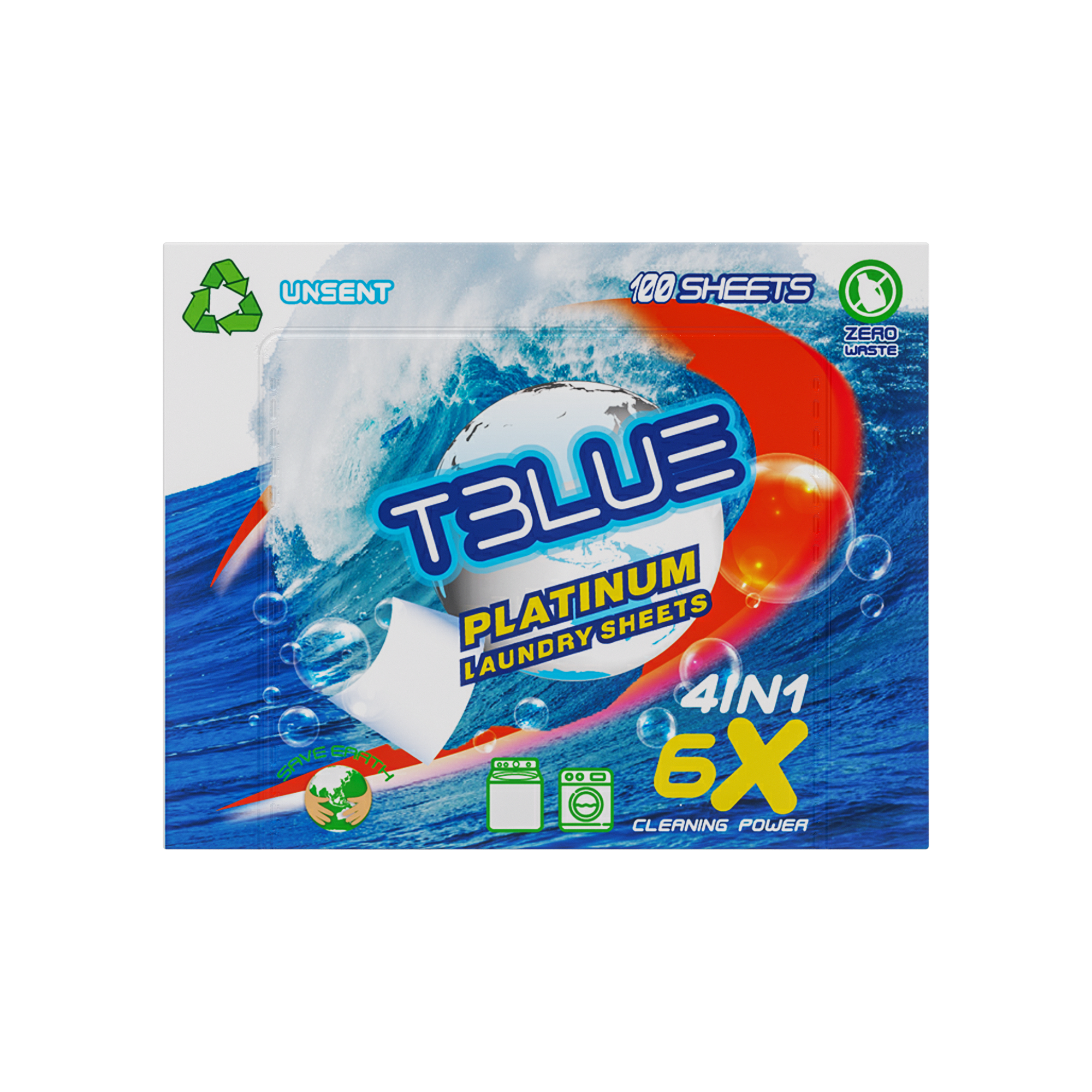 Tblue Eco-Friendly Laundry Detergent Sheets TBLUE