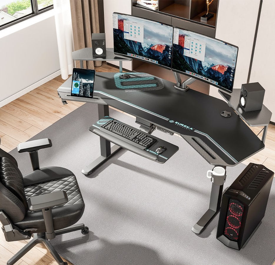 Eureka Ergonomic ES72" Studio Maple Electric Standing Desk With Keyboard Tray *1PC/2CTNS [FSC]