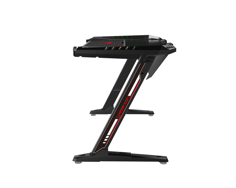 Eureka Ergonomic Z2 PC Gaming Desk with RGB Lights, 128cm(W), Retractable Cup Holder & Headset Hook